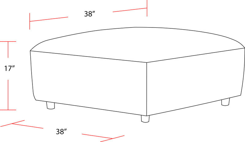 Recess - Ottoman With Casters - Reptile Blue - JaxCo Furniture