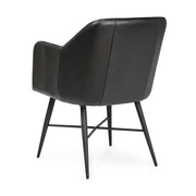 Leon - Leather Dining Chair - Jet Black - JaxCo Furniture