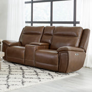 Jameson - Power Reclining Zero Gravity Console Loveseat - Hickory - JaxCo Furniture