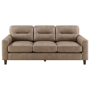 Scotland - Faux Leather Upholstered Track Arm Sofa - JaxCo Furniture