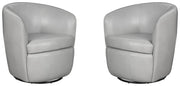 Barolo - 100% Italian Leather Swivel Club Chair (Set of 2) - JaxCo Furniture