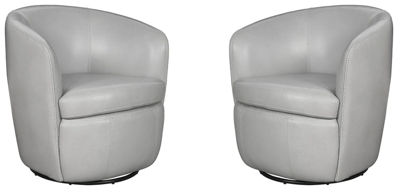 Barolo - 100% Italian Leather Swivel Club Chair (Set of 2) - JaxCo Furniture