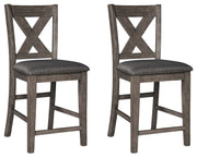 Caitbrook - Gray - Upholstered Barstool (Set of 2) - JaxCo Furniture