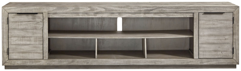 Naydell - Gray - XL TV Stand w/Fireplace Option - JaxCo Furniture