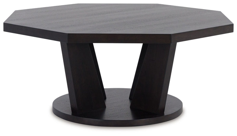 Chasinfield - Dark Brown - Octagon Coffee Table - JaxCo Furniture