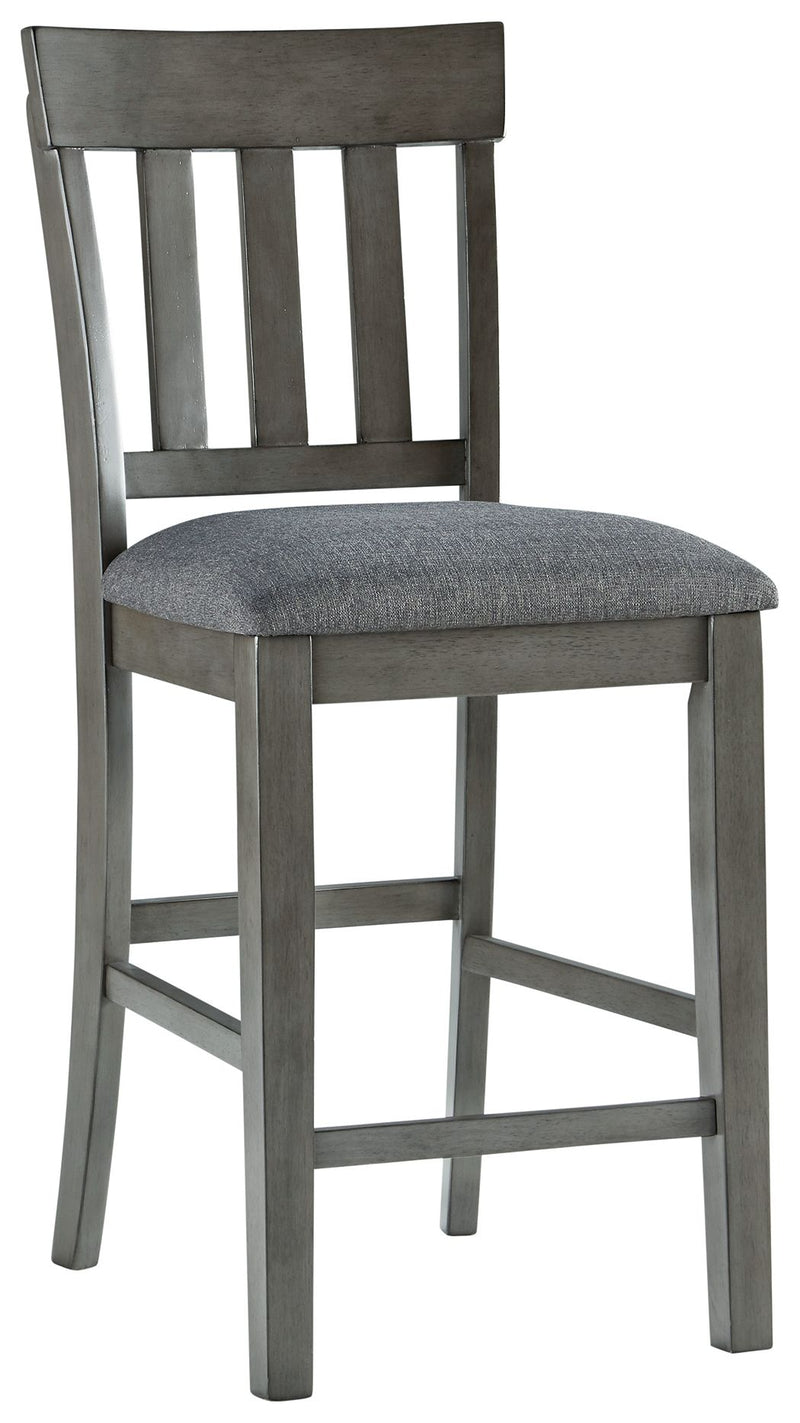 Hallanden - Black / Gray - Upholstered Barstool (Set of 2) - JaxCo Furniture