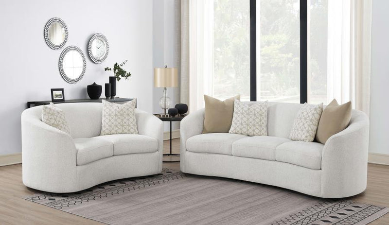Rainn - Boucle Upholstered Sloped Arm Sofa Set - JaxCo Furniture