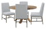 Crossings - Round Dining Table With 4 Upholstered Chairs - JaxCo Furniture