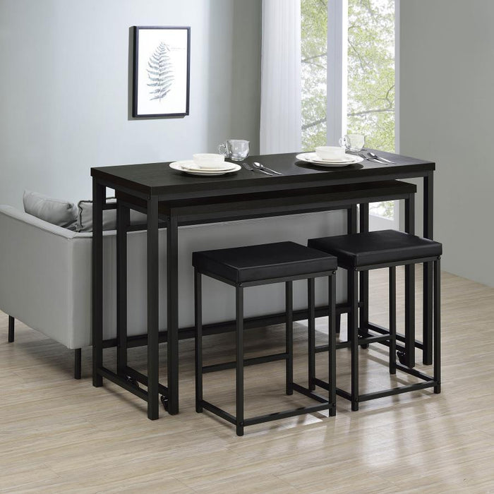 Hawes - 4 Piece Multipurpose Counter Height Table Set - Black - JaxCo Furniture