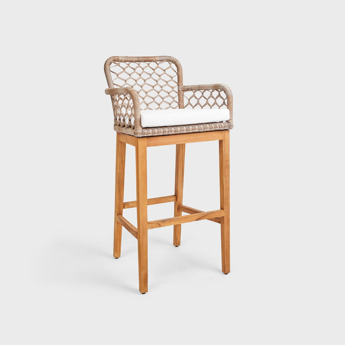 Paulo - Bar Stool - Light Brown & White - JaxCo Furniture