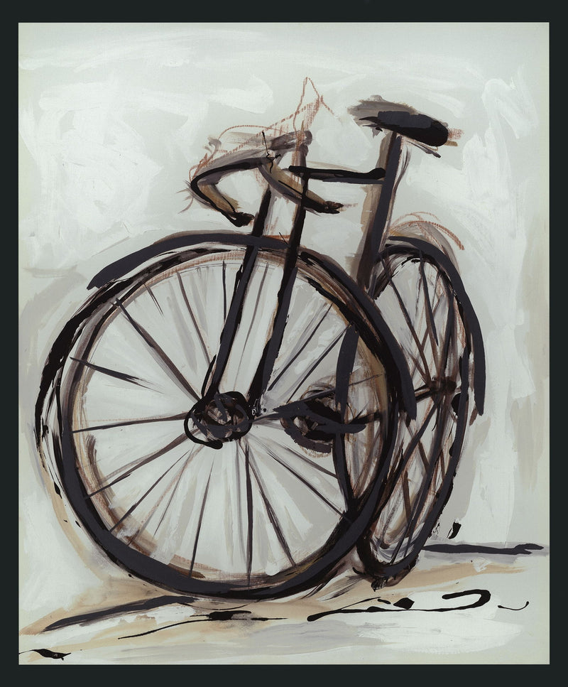 Pedal - 48" x 72" Painting By Buddy Whitlock - Black / Light Blue - JaxCo Furniture