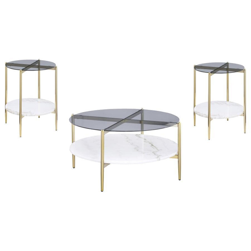 Jonelle - Round Coffee Table Set - JaxCo Furniture