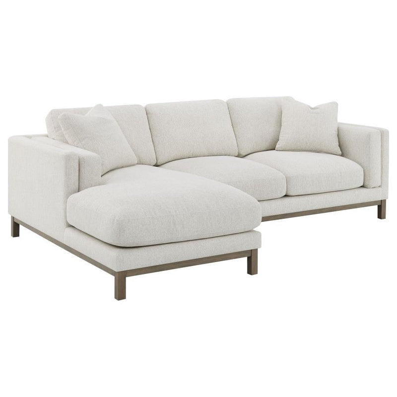 Geneva - Boucle Upholstered Sectional Chaise Sofa - Sand - JaxCo Furniture
