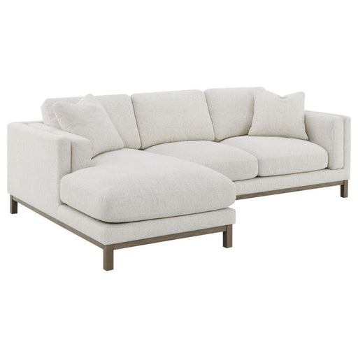 Geneva - Boucle Upholstered Sectional Chaise Sofa - Sand - JaxCo Furniture