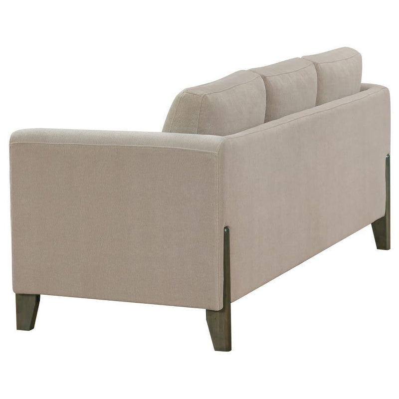 Islington - Fabric Upholstered Panel Arm Sofa - Taupe - JaxCo Furniture