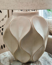 Edselham - Distressed Cream - Paper Table Lamp - JaxCo Furniture