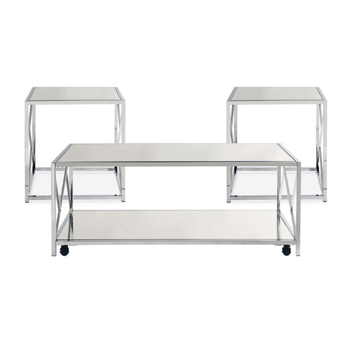 Braden - 3 Piece Occasional Table Set - Chrome - JaxCo Furniture