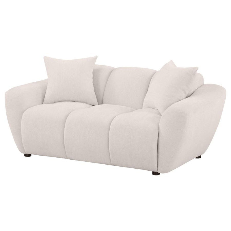 Destino - Chenille Upholstered Splayed Arm Loveseat - Greige - JaxCo Furniture