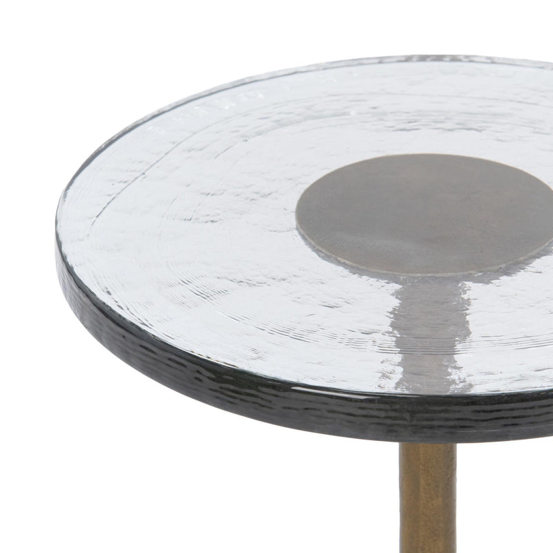 Fabiana - Round Accent Table - Gold / Black - JaxCo Furniture