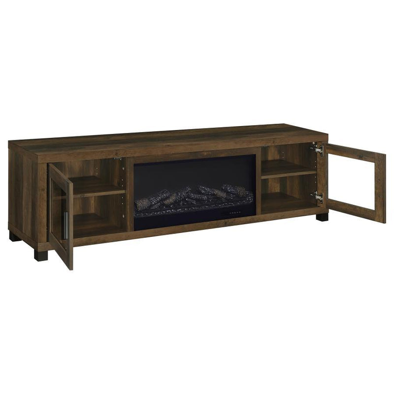 Havering - 71" TV Stand Fireplace Media Console - Dark Pine - JaxCo Furniture