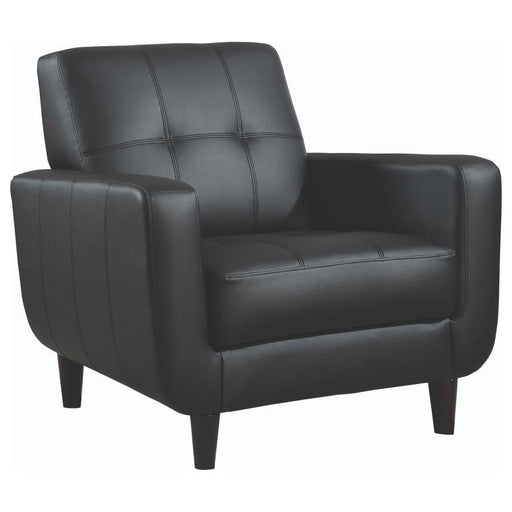 Aaron - Upholstered Track Arm Tufted Accent Chair - Black - JaxCo Furniture