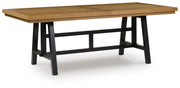 Galliden - Black / Brown - Rectangular Dining Room Extension Table - JaxCo Furniture