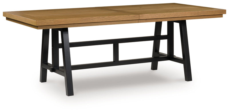 Galliden - Black / Brown - Rectangular Dining Room Extension Table - JaxCo Furniture