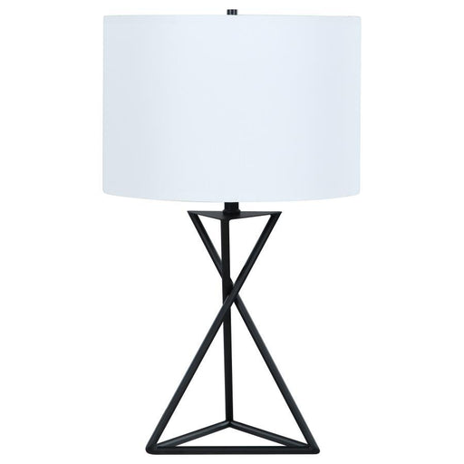 Mirio - Drum Shade Metal Bedside Table Lamp - Black - JaxCo Furniture