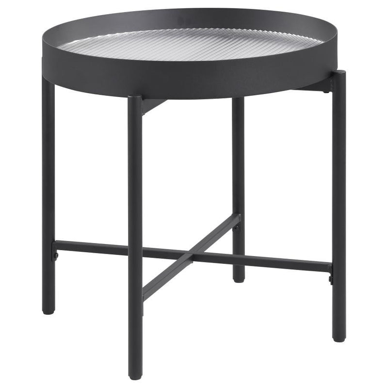 Ozella - Round Table With Hidden Storage Sandy - JaxCo Furniture