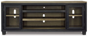 Foyland - Black / Brown - XL TV Stand w/Fireplace Option - JaxCo Furniture