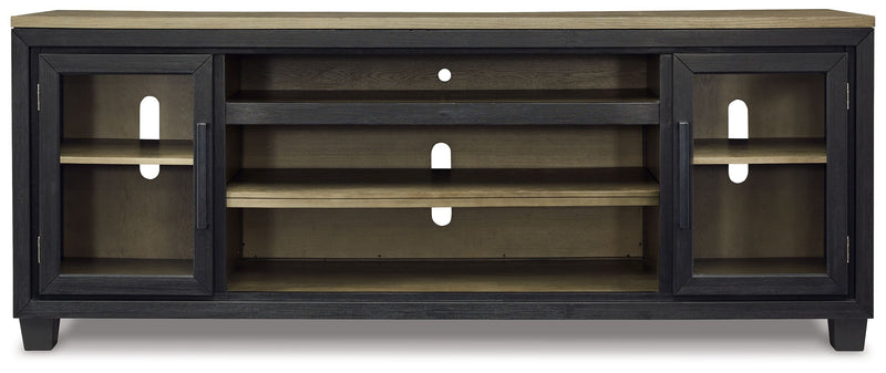 Foyland - Black / Brown - XL TV Stand w/Fireplace Option - JaxCo Furniture