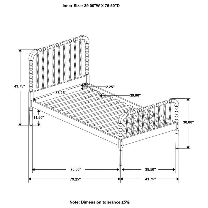 Jones - Wood Twin Open Frame Bed - White - JaxCo Furniture