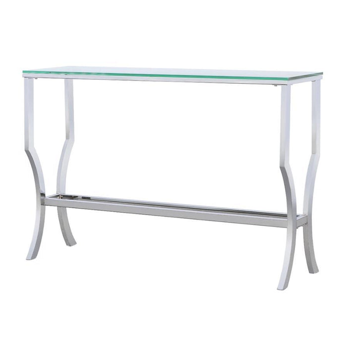 Saide - Rectangular Glass Top Entryway Console Table - Chrome - JaxCo Furniture