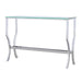 Saide - Rectangular Glass Top Entryway Console Table - Chrome - JaxCo Furniture