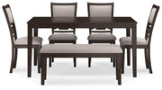 Langwest - Brown - Dining Room Table Set (Set of 6) - JaxCo Furniture