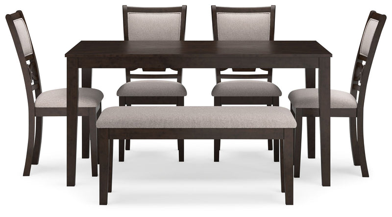 Langwest - Brown - Dining Room Table Set (Set of 6) - JaxCo Furniture