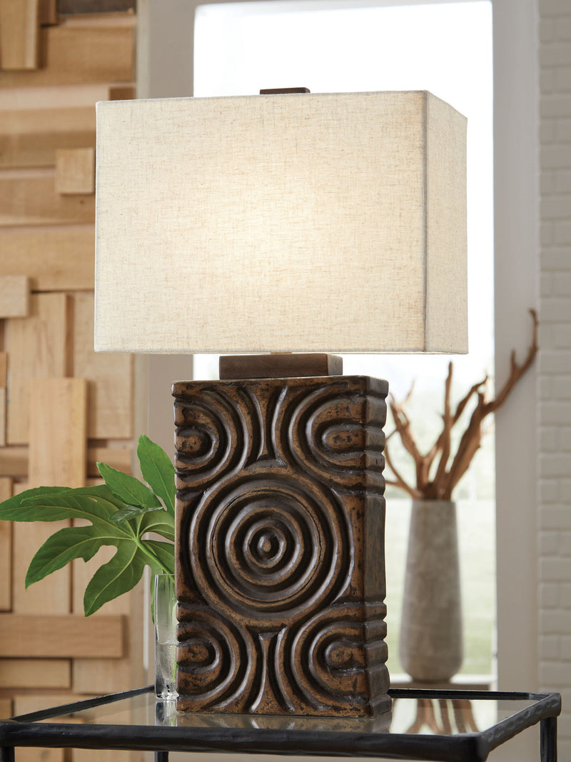 Heathbury - Antique Brown - Paper Table Lamp - JaxCo Furniture