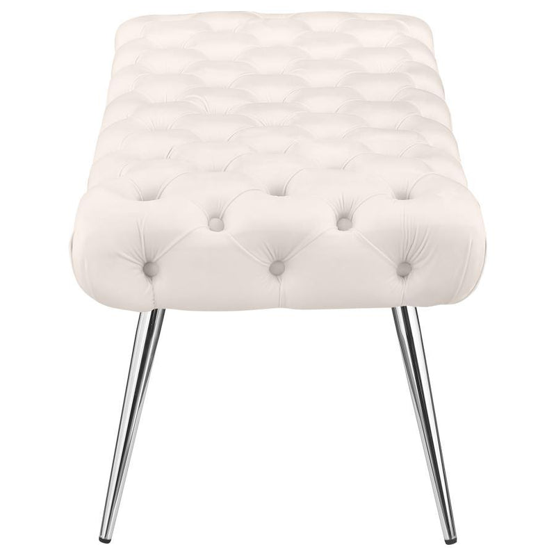 Ella - Upholstered Tufted Bench Metal Legs - JaxCo Furniture
