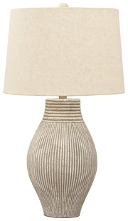 Layal - Beige - Paper Table Lamp - JaxCo Furniture