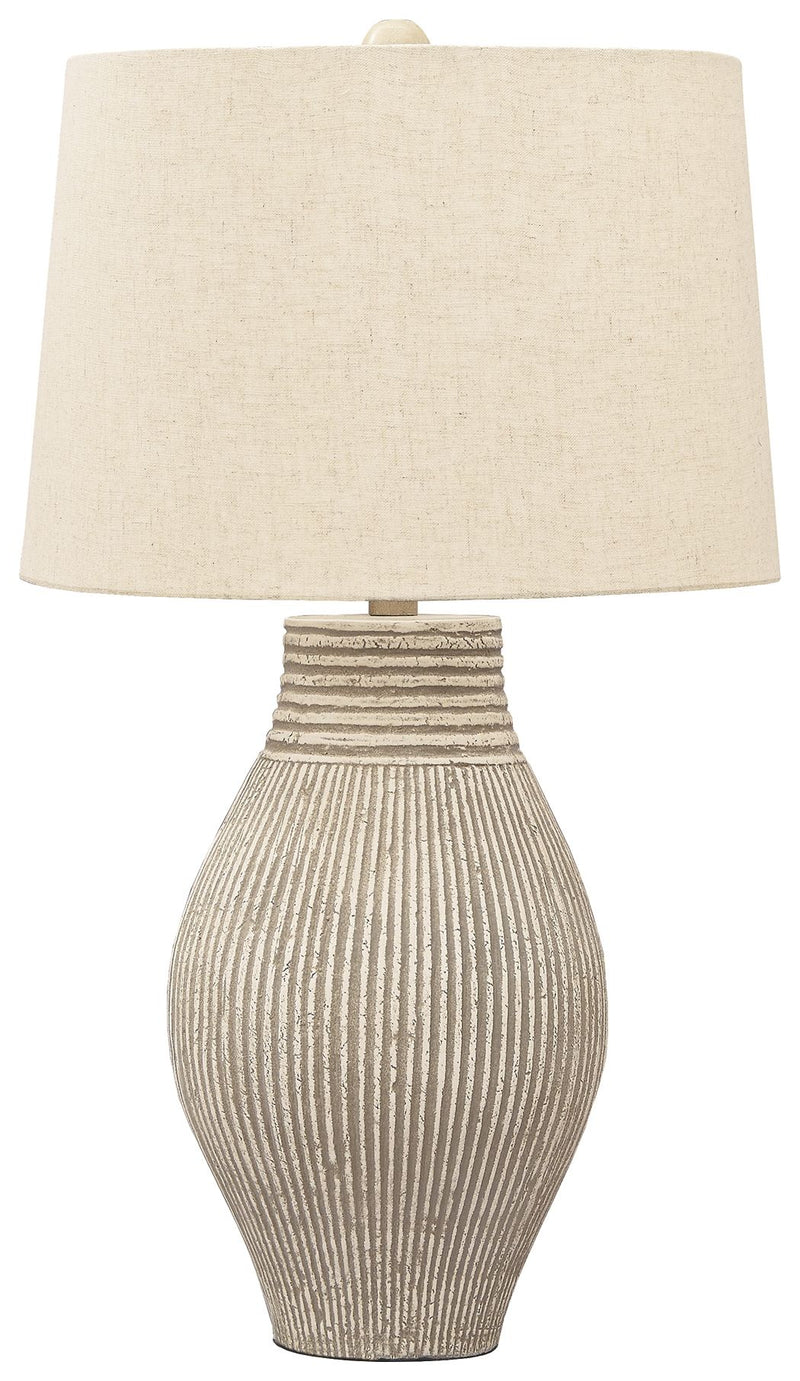 Layal - Beige - Paper Table Lamp - JaxCo Furniture