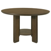 Ottowa - 5 Piece Round Wood Dining Room Table Set - Brown - JaxCo Furniture