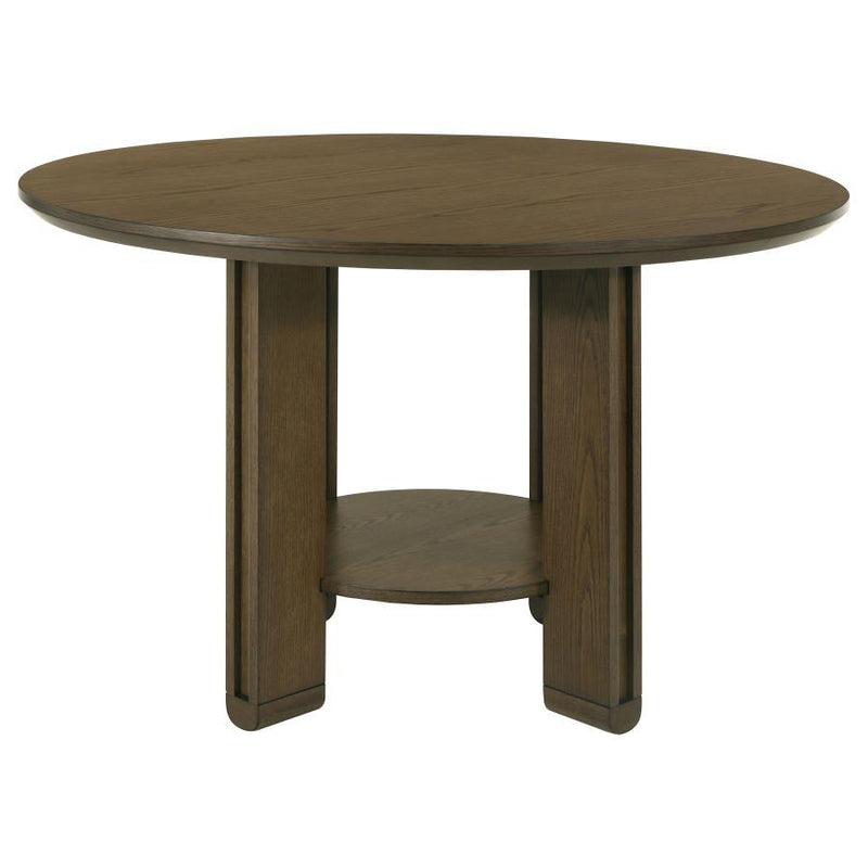 Ottowa - 5 Piece Round Wood Dining Room Table Set - Brown - JaxCo Furniture