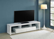 Jude - 2-Drawer Engineered Wood TV Stand - High Gloss White - JaxCo Furniture