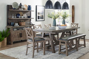 Lodge Dining - Upholstered Counter Bench - Siltstone - JaxCo Furniture