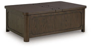 Breckington - Dark Brown - Cocktail Table With Storage - JaxCo Furniture
