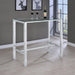 Tolbert - Rectangular Glass Top Pub Bar Table - Chrome - JaxCo Furniture