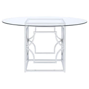 Starlight - Round Glass Top Metal Dining Table - JaxCo Furniture