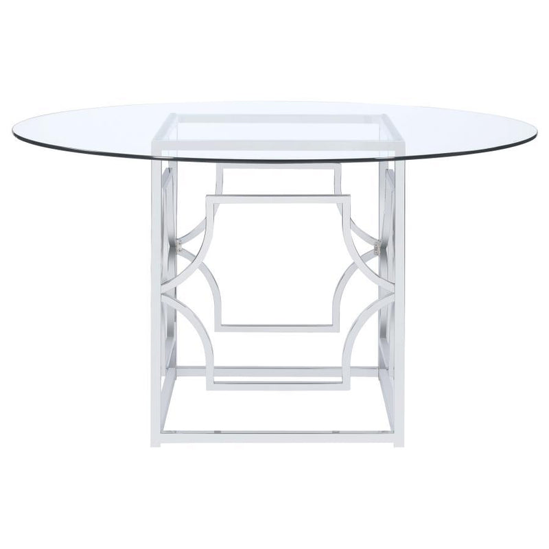 Starlight - Round Glass Top Metal Dining Table - JaxCo Furniture