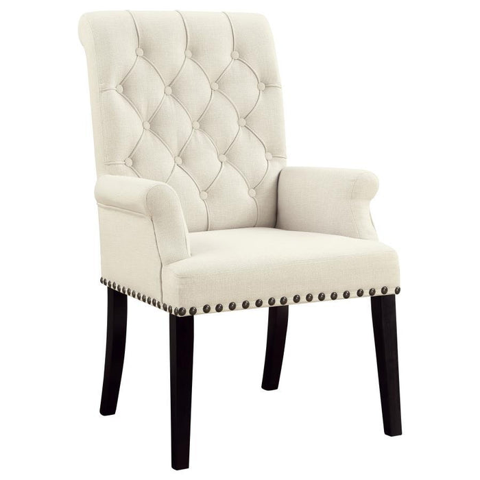 Alana - Fabric Upholstered Dining Arm Chair - Beige - JaxCo Furniture