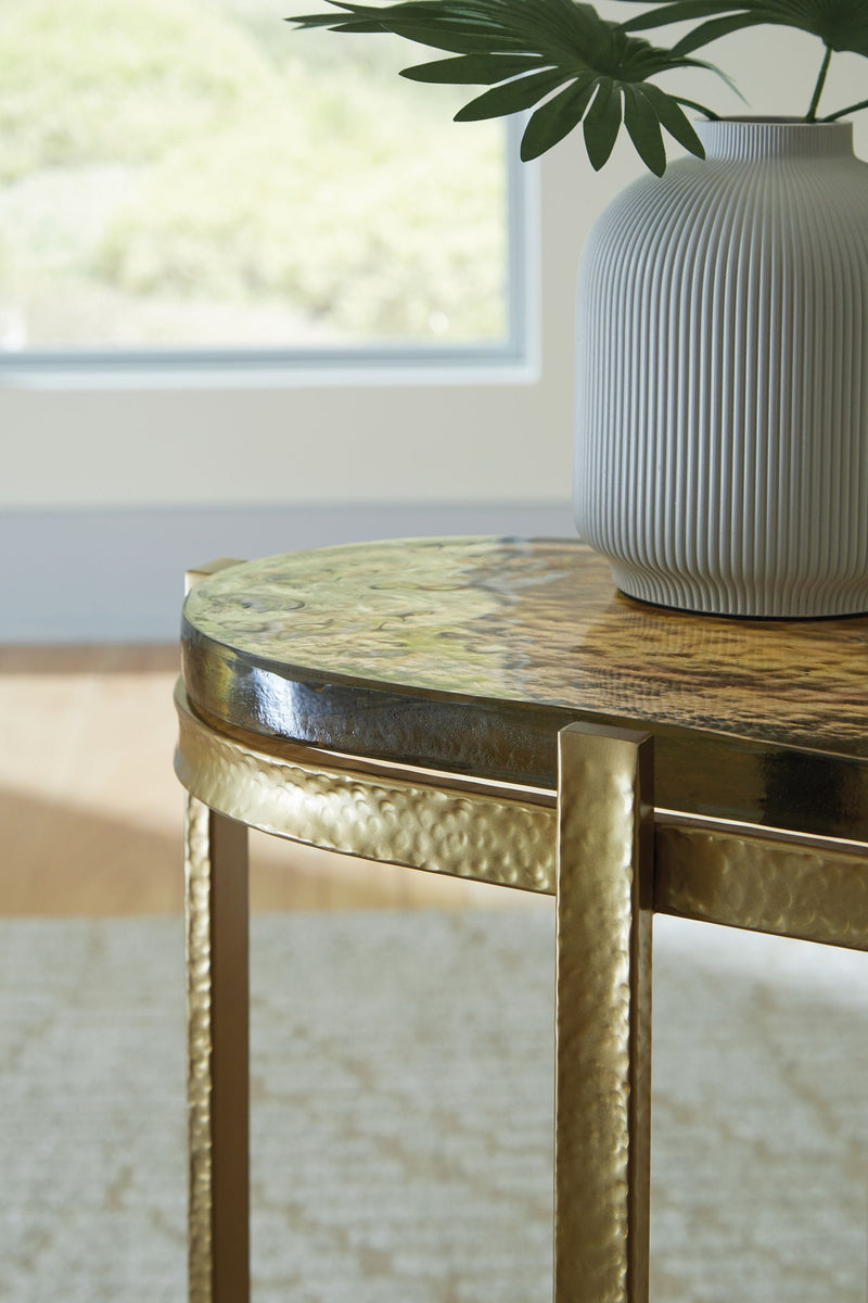 Porterville - Gold Finish - Accent Table - JaxCo Furniture